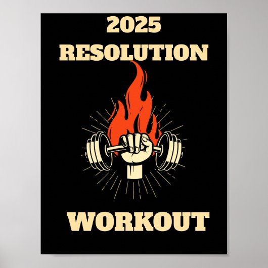 Motivatie offerte 2025 Resolution Workout Poster (Voorkant)