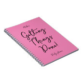 Motivatie offerte aangepaste naam roze dagelijkse  notitieboek (Rechterzijde)
