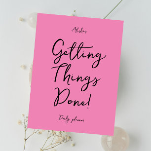 Motivatie offerte aangepaste naam roze dagelijkse  notitieboek