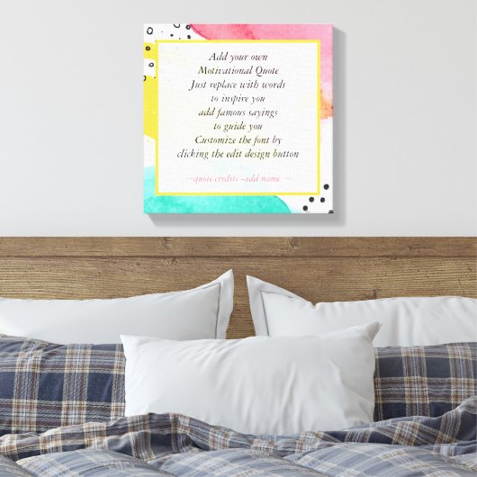 Motivatie offerte Maak uw eigen Abstracte kunst Canvas Afdruk (Insitu (Slaapkamer))