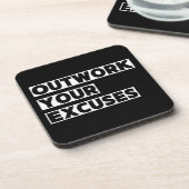Motivatie offerte outwork uw excuses bier onderzetter (Linkerzijde)