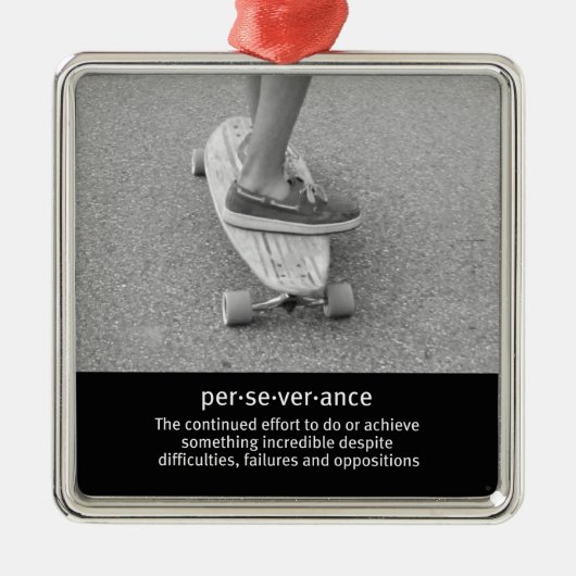 Motivatie offerte voor longboard metalen ornament (Voorkant)