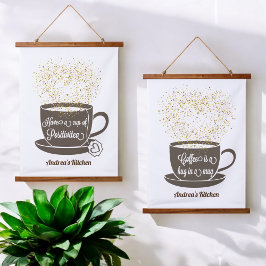 Motivatie offerte voor theekkoffie hangend wandkleed