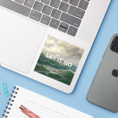 Motivatie offerte +  zeegezicht schilderij sticker (Laptop met iPhone)