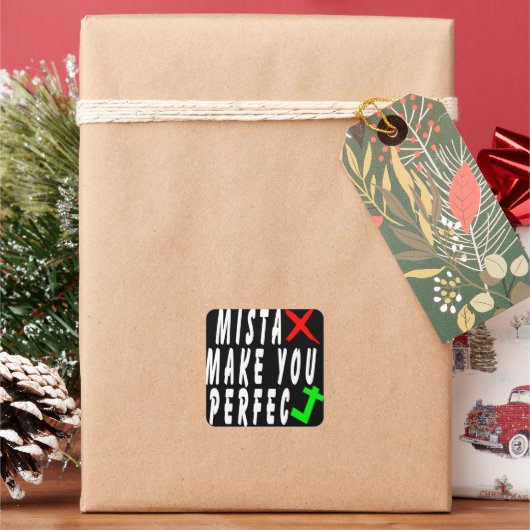 Motivatie offertes over het leven vierkante sticker (Feestdagen)