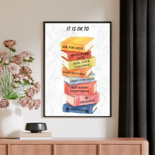 Motivatie offertes Waterverf Boeken Aangepast Post Poster