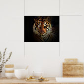 Motivatie ogen van tijger in schaduwafdrukken van poster (Keuken)