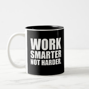Motivatie om Slimmer te Werken Niet Harder Tweekleurige Koffiemok