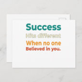 Motivatie ondernemersofferte Retro Success Briefkaart (Voorkant / Achterkant)