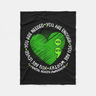 Motivatie ondersteuning Warrior Mental Health Awar Fleece Deken