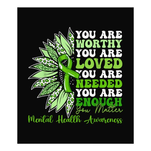 Motivatie ondersteuning Warrior Mental Health Awar Foto Afdruk (Voorkant)