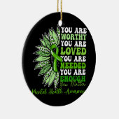 Motivatie ondersteuning Warrior Mental Health Awar Keramisch Ornament (Rechts)