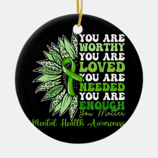 Motivatie ondersteuning Warrior Mental Health Awar Keramisch Ornament (Voorkant)