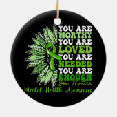Motivatie ondersteuning Warrior Mental Health Awar Keramisch Ornament (Achterkant)