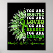 Motivatie ondersteuning Warrior Mental Health Awar Poster (Voorkant)