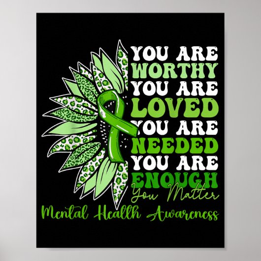 Motivatie ondersteuning Warrior Mental Health Awar Poster (Voorkant)