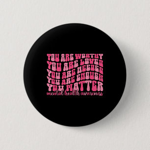 Motivatie ondersteuning Warrior Mental Health Awar Ronde Button 5,7 Cm