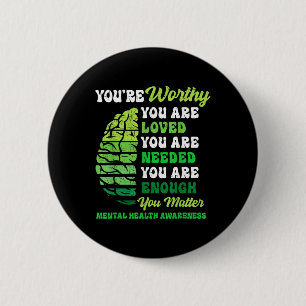 Motivatie ondersteuning Warrior Mental Health Awar Ronde Button 5,7 Cm