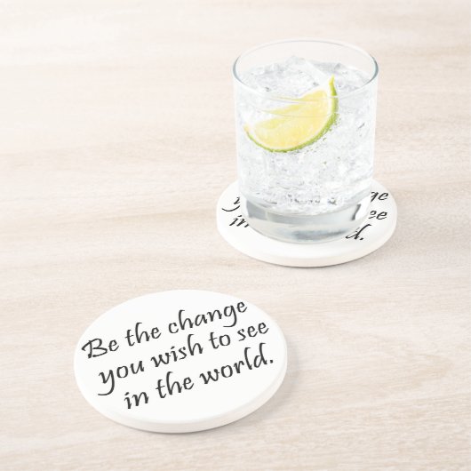 Motivatie onderzetters inspirerend Gandhi-geschenk (Zijkant)