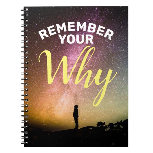 Motivatie onthoud je waarom dromige ruimteherinner notitieboek (Voorkant)