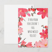 Motivatie opbeurende quote roze bloemig briefkaart (Voorkant / Achterkant)