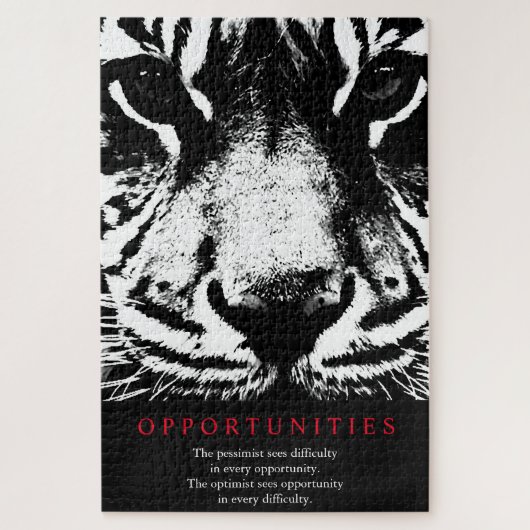 Motivatie opportuniteiten Quote Tiger Legpuzzel (Verticaal)