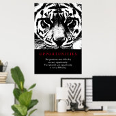Motivatie opportuniteiten Quote Tiger Poster (Thuiskantoor)