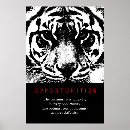 Motivatie opportuniteiten Quote Tiger Poster (Voorkant)