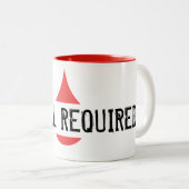 Motivatie OPVULLING VEREIST rode grafische druppel Tweekleurige Koffiemok (Voorkant rechts)