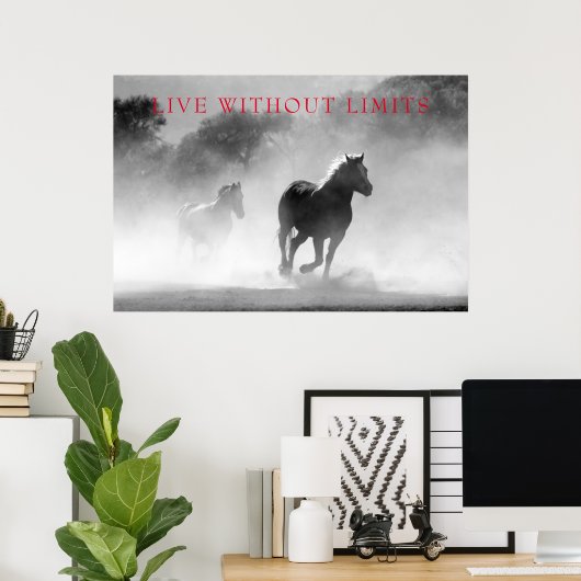Motivatie paarden leven zonder grenzen poster (Thuiskantoor)