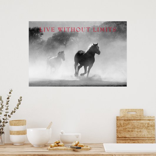Motivatie paarden leven zonder grenzen poster (Keuken)