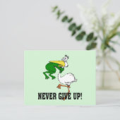 Motivatie Pelican en kikker nooit opgeven Briefkaart (Staand voorkant)