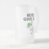 Motivatie Pelican en kikker nooit opgeven Matglas Bierpul (Voorkant rechts)