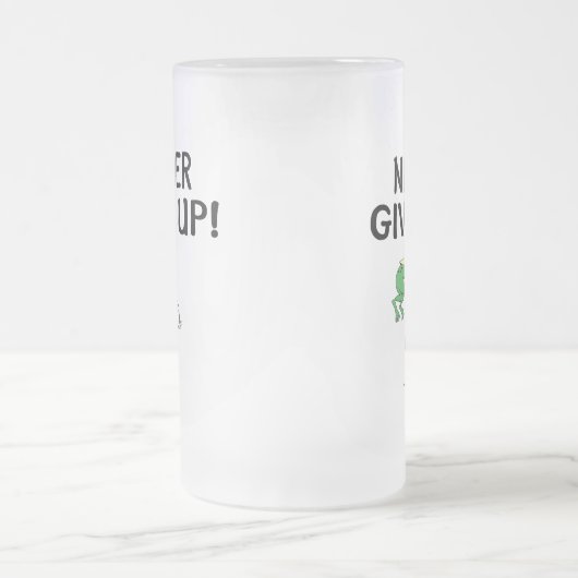 Motivatie Pelican en kikker nooit opgeven Matglas Bierpul (Center)