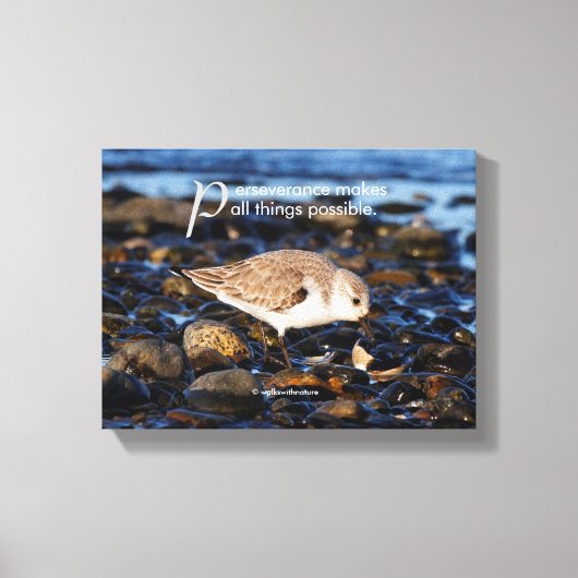 Motivatie "Perseverance maakt ..." Sandering Canvas Afdruk (Voorkant)