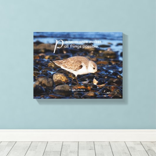 Motivatie "Perseverance maakt ..." Sandering Canvas Afdruk (Insitu (Houten vloer))