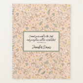 Motivatie perzik katoen Plant en groene bladeren Planner (Voorkant)