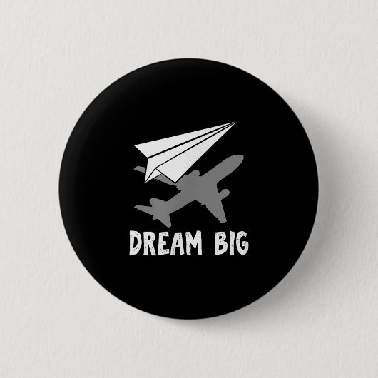 Motivatie Pilot Aerospace Engineer Dream Paper Ronde Button 5,7 Cm (Voorkant)