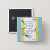 motivatie pin vierkante button 5,1 cm (Voorkant /achterkant)