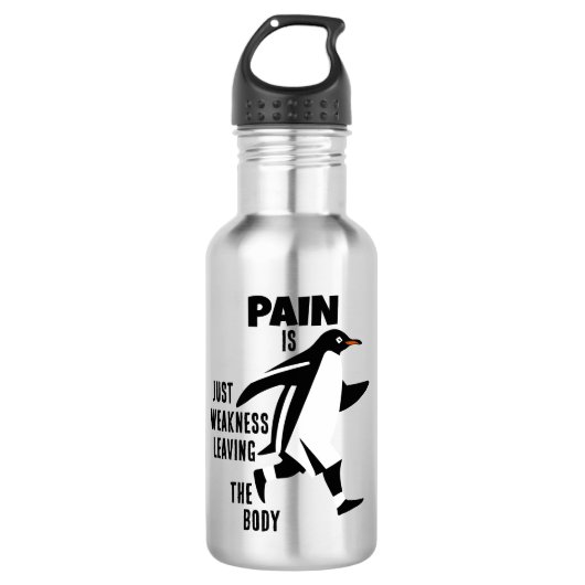 Motivatie pinguïn waterfles  (Voorkant)