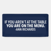 Motivatie politiek citaat van Ann Richards Blue Spandoek (Horizontaal)