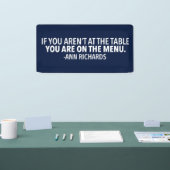 Motivatie politiek citaat van Ann Richards Blue Spandoek (Beurs)