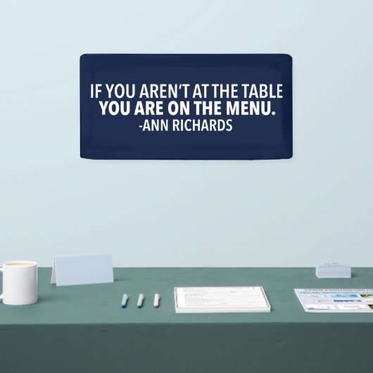 Motivatie politiek citaat van Ann Richards Blue Spandoek (Beurs)