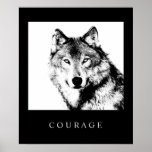 Motivatie Pop Art Courage Wolf Poster Print<br><div class="desc">Digitaal kunstwerk - Wolf Head Computer Animal Art - College Pop Art - Wild Big Animals Computer Afbeeldingen</div>