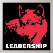 Motivatie Pop Kunstleiders Wolf Black Red Poster (Voorkant)