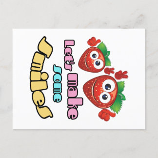 Motivatie positief citaat: Strawberry Smile Briefkaart