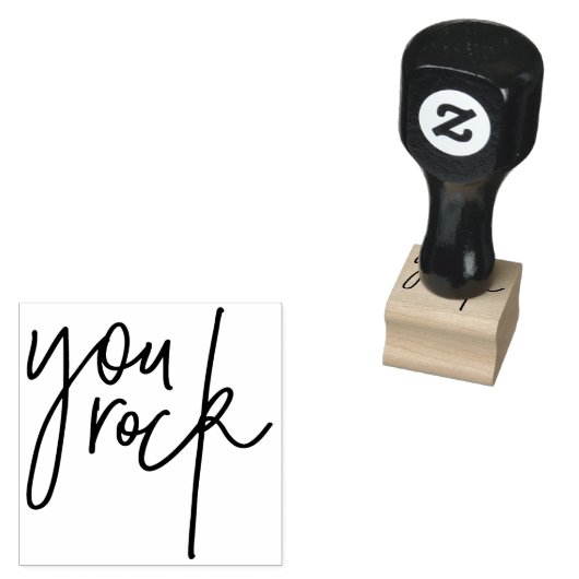 MOTIVATIE POSITIEVE hand lettered u rock Rubberstempel (Gestempeld)