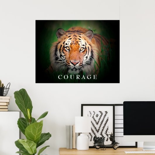 Motivatie Poster Courage Tiger (Thuiskantoor)