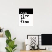 motivatie poster één stap in een tijd tekst (Thuiskantoor)