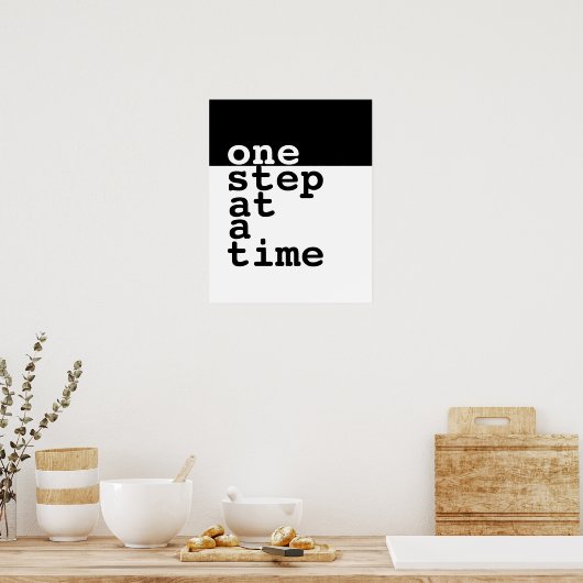 motivatie poster één stap in een tijd tekst (Keuken)